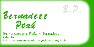 bernadett ptak business card